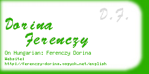 dorina ferenczy business card